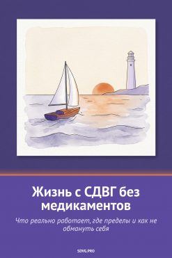 Обложка книги «Жизнь с СДВГ без медикаментов»