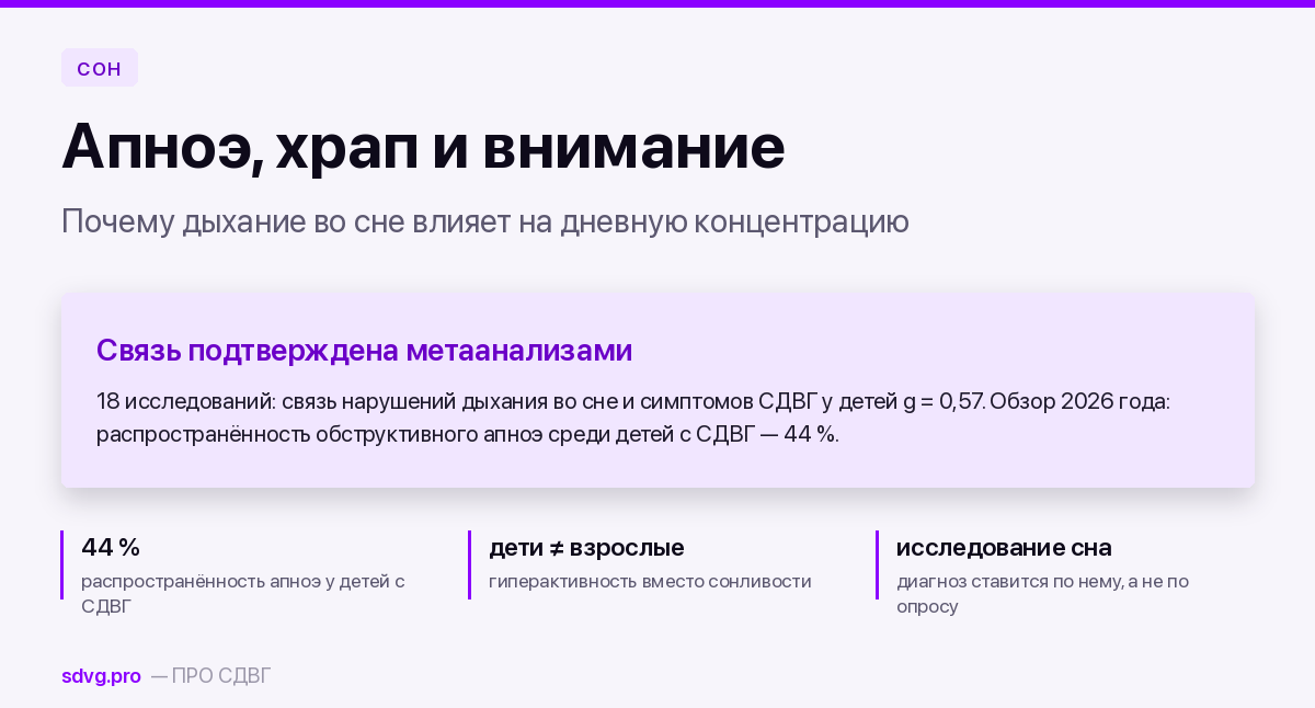 Апноэ, храп и невнимательность