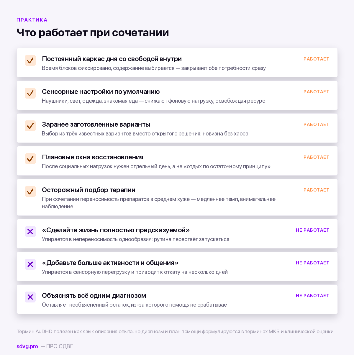 Что работает при сочетании СДВГ и РАС