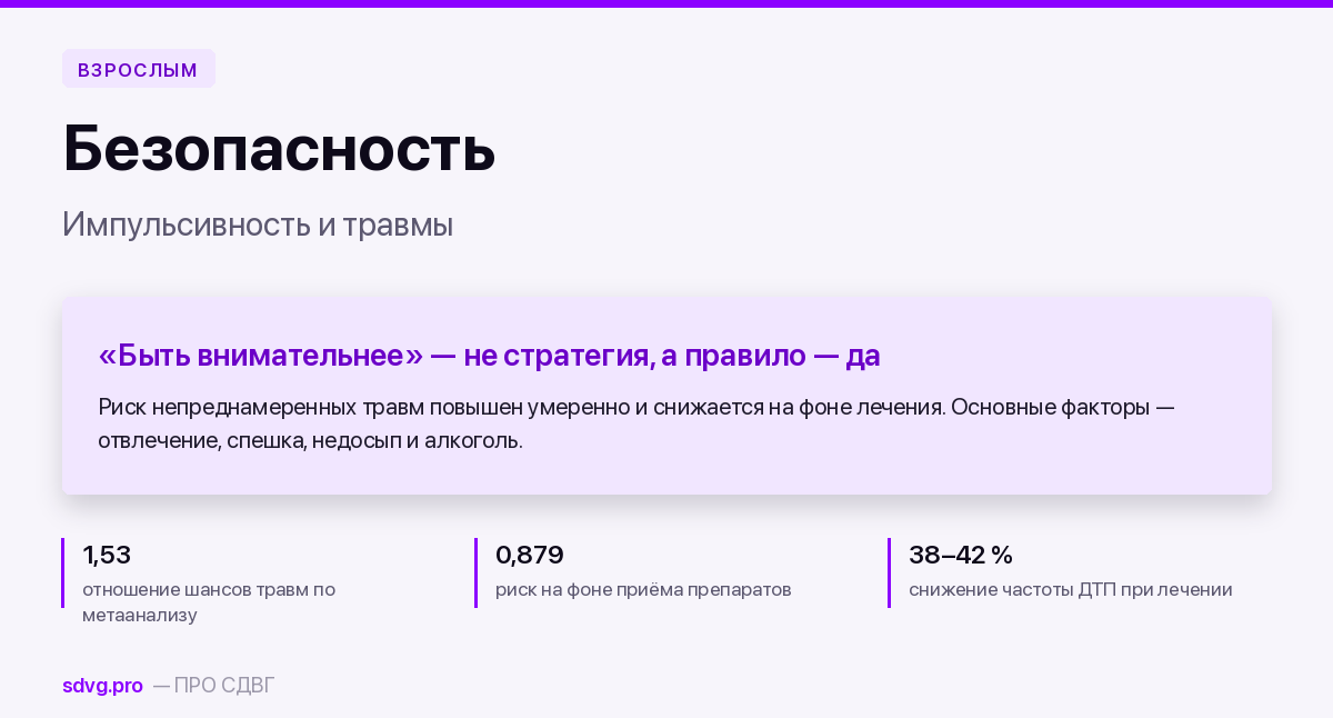 Личная безопасность при СДВГ: где ломается и что помогает 2 Личная безопасность и импульсивность при СДВГ