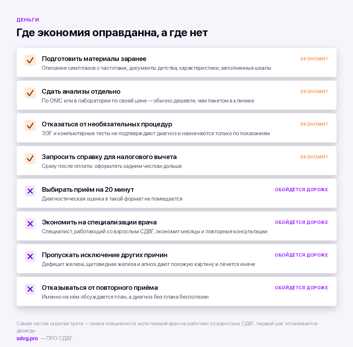 На чём экономить и на чём не стоит