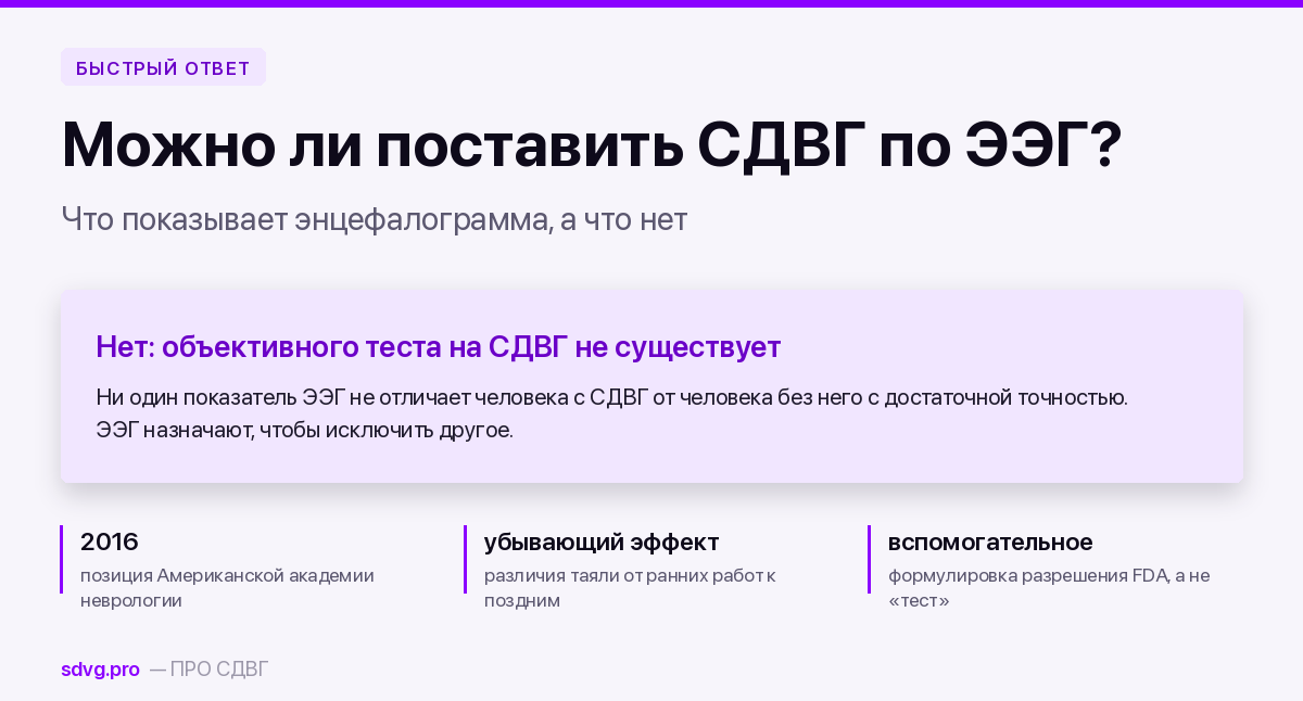 Можно ли поставить диагноз СДВГ по ЭЭГ? 2 Можно ли поставить диагноз СДВГ по ЭЭГ