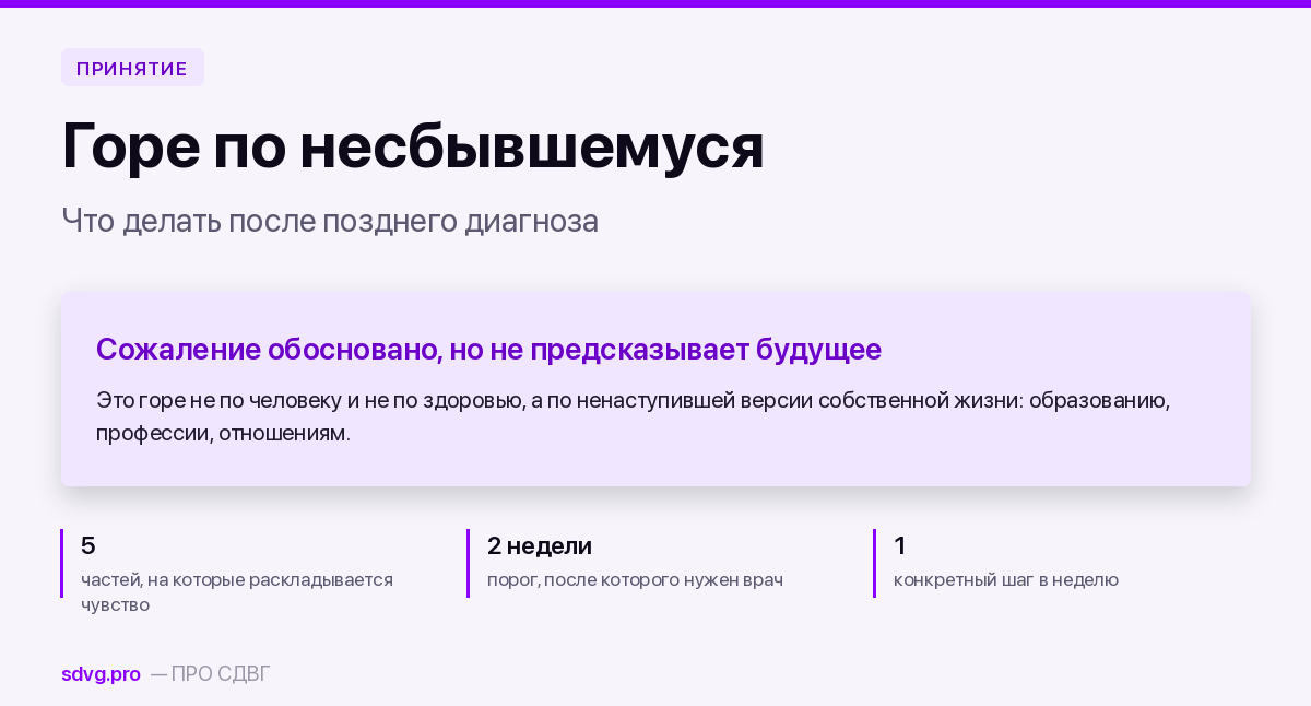 Диагноз в 40+: что делать с горем по несбывшемуся 2 Горе по несбывшемуся после позднего диагноза