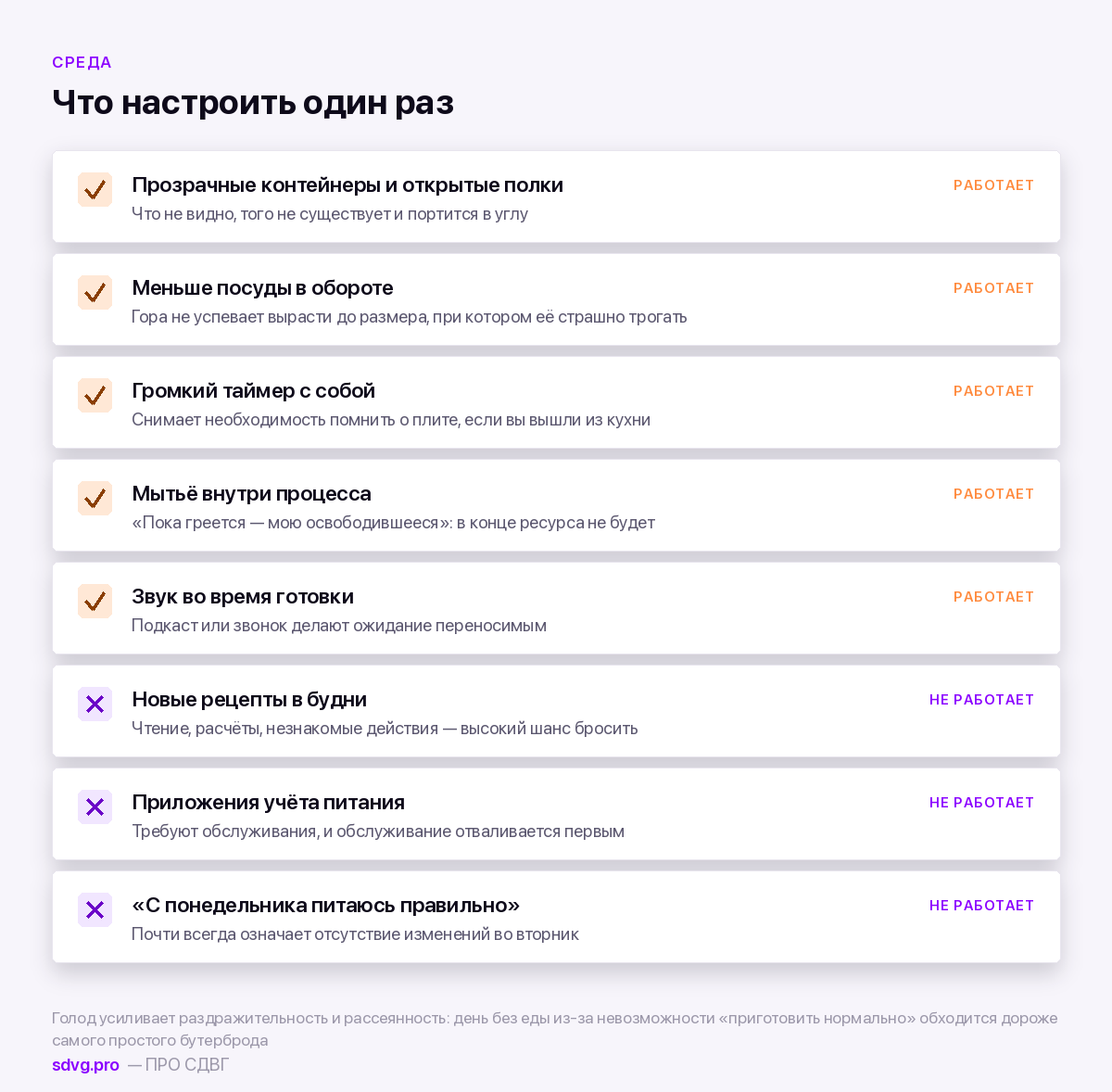 Настройка кухни при СДВГ