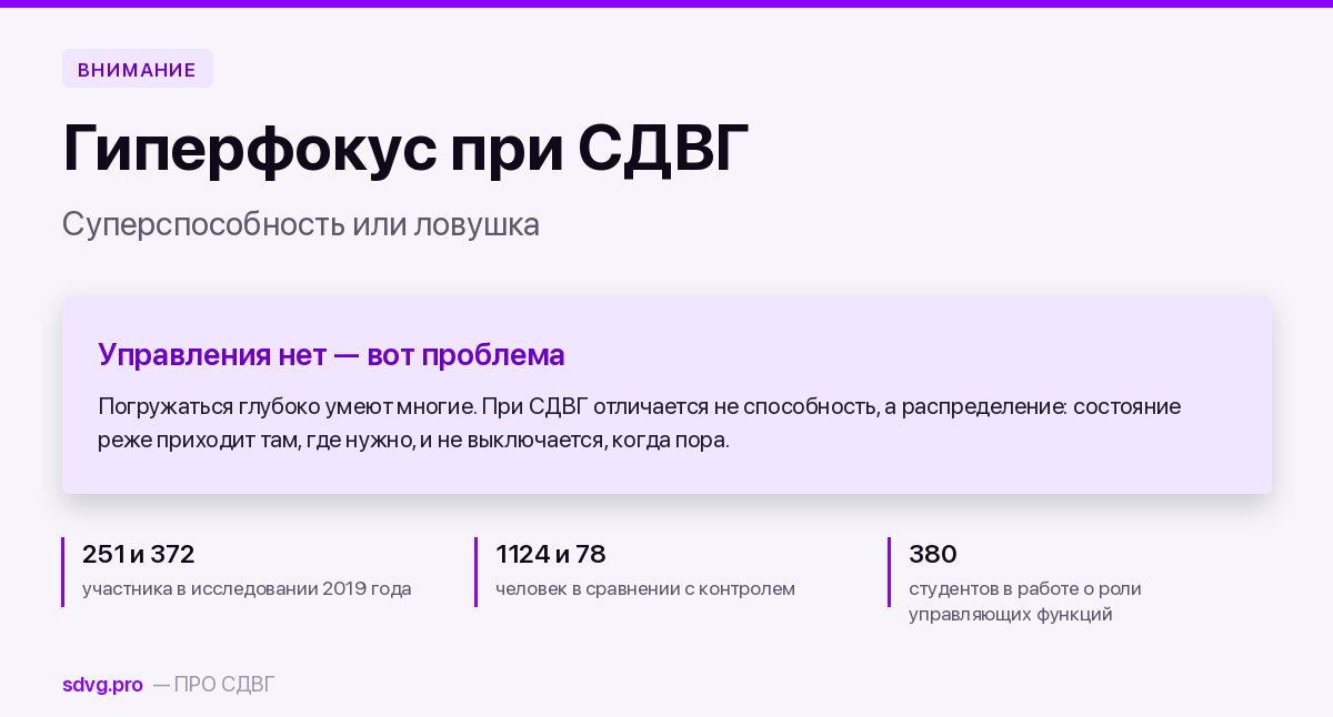 Обложка: данные исследований гиперфокуса и главный вывод об управлении