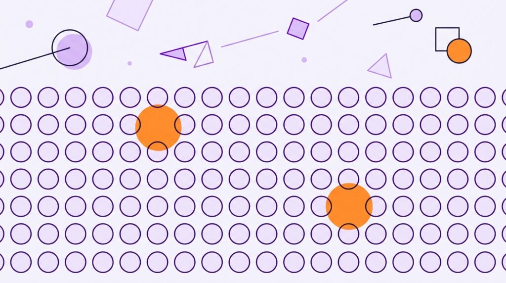 Сетка одинаковых фигур с выделенными единицами