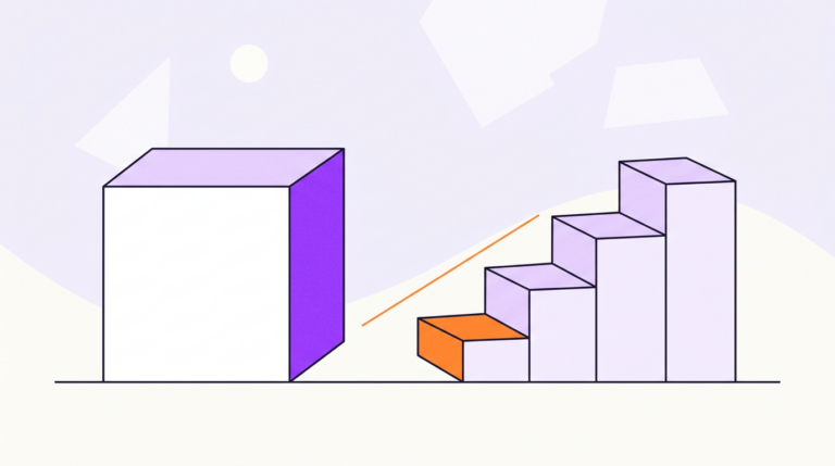 Ступени, выстроенные из большого блока