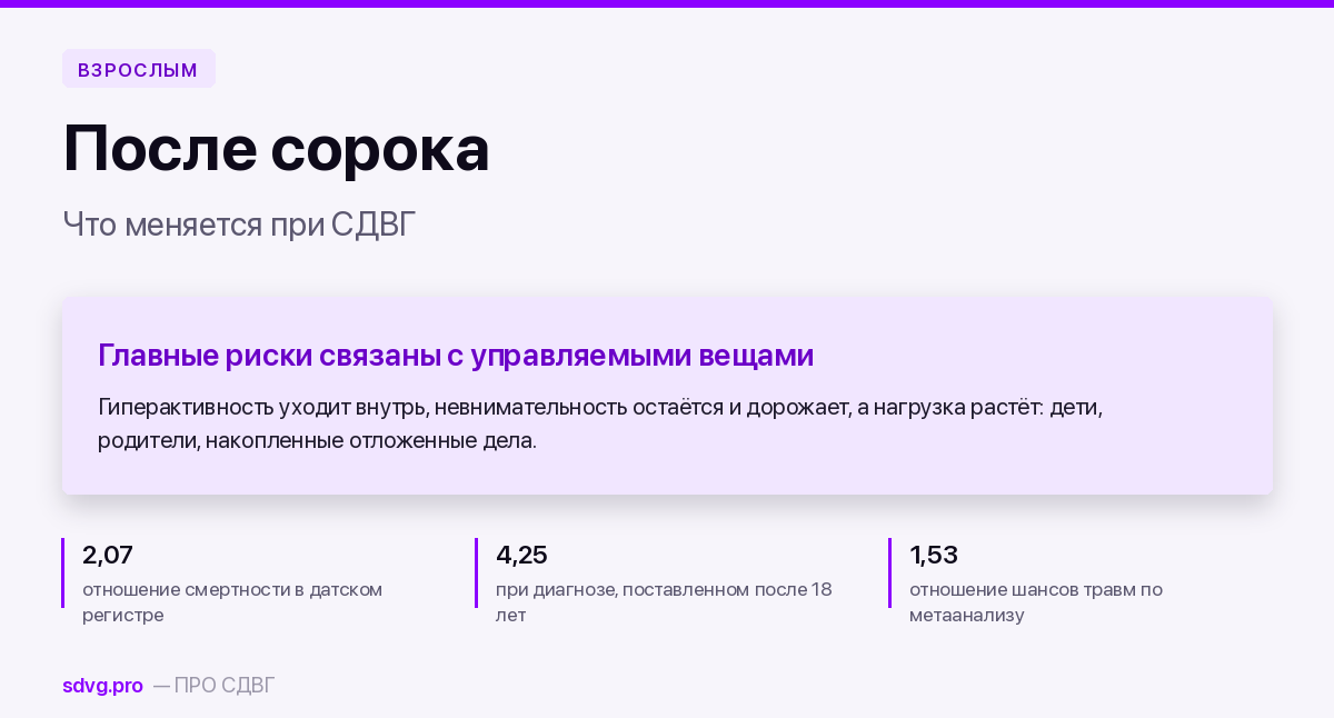СДВГ после 40: что меняется