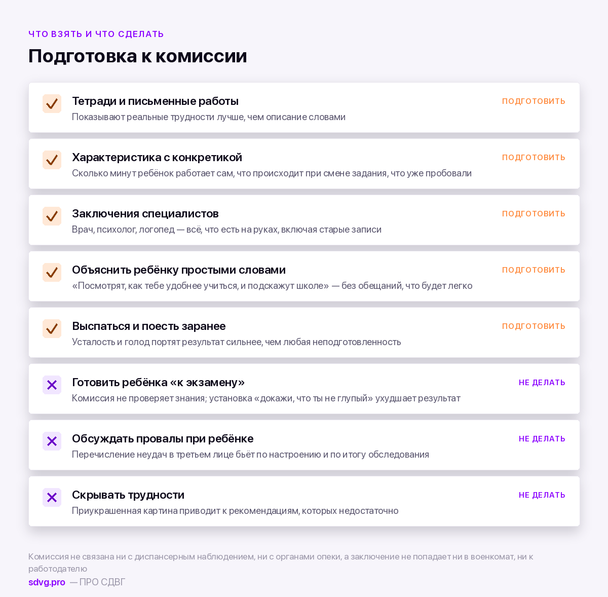 ПМПК при СДВГ: как проходит и как подготовиться 4 Что взять на ПМПК и как подготовить ребёнка