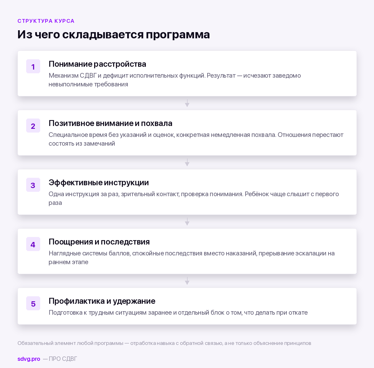 Структура курса поведенческой родительской программы