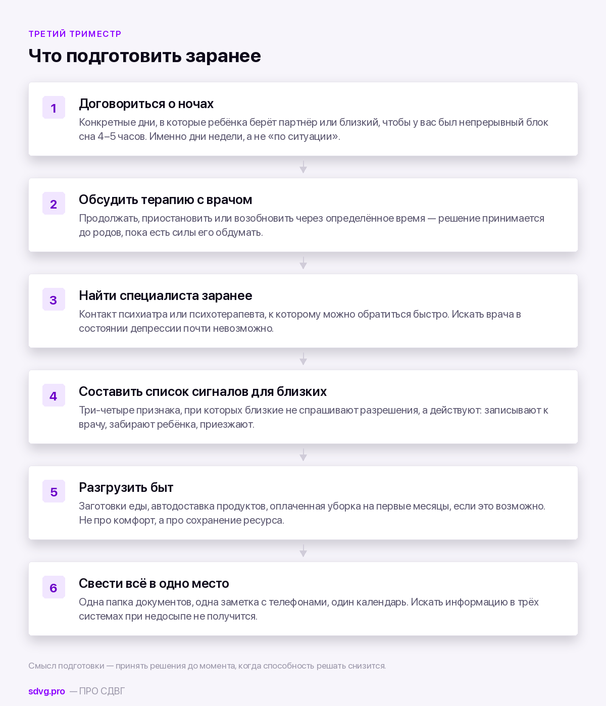 Что подготовить до родов при СДВГ