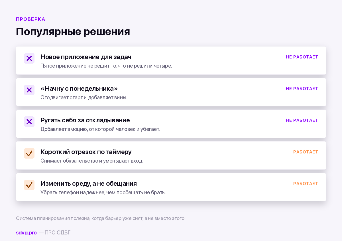 Что помогает при прокрастинации, а что нет