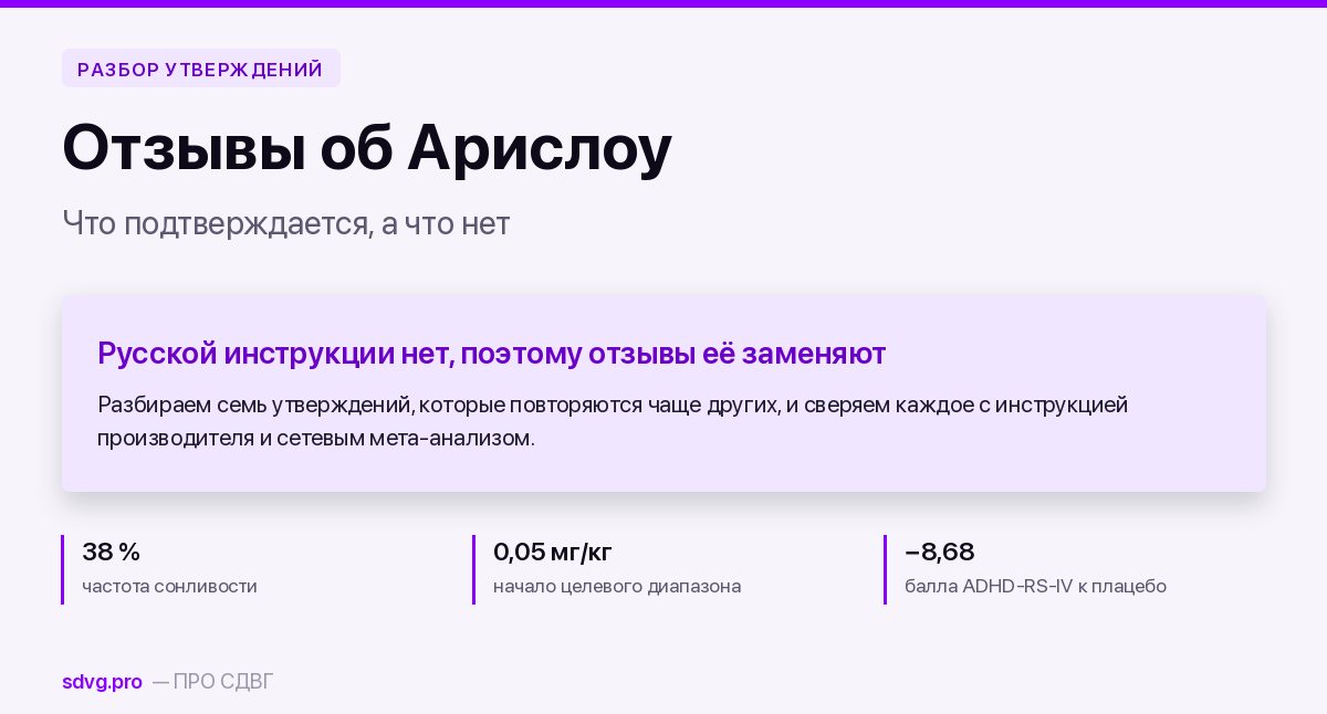 Арислоу: отзывы и что в них правда