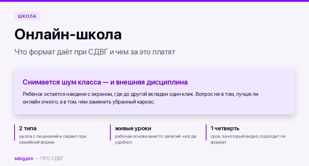 Онлайн-школа при СДВГ: плюсы и ловушки 2 Онлайн-школа при СДВГ: плюсы и ловушки формата
