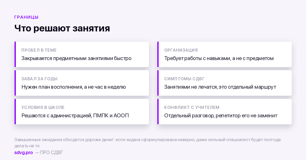 Что может и чего не может репетитор при СДВГ
