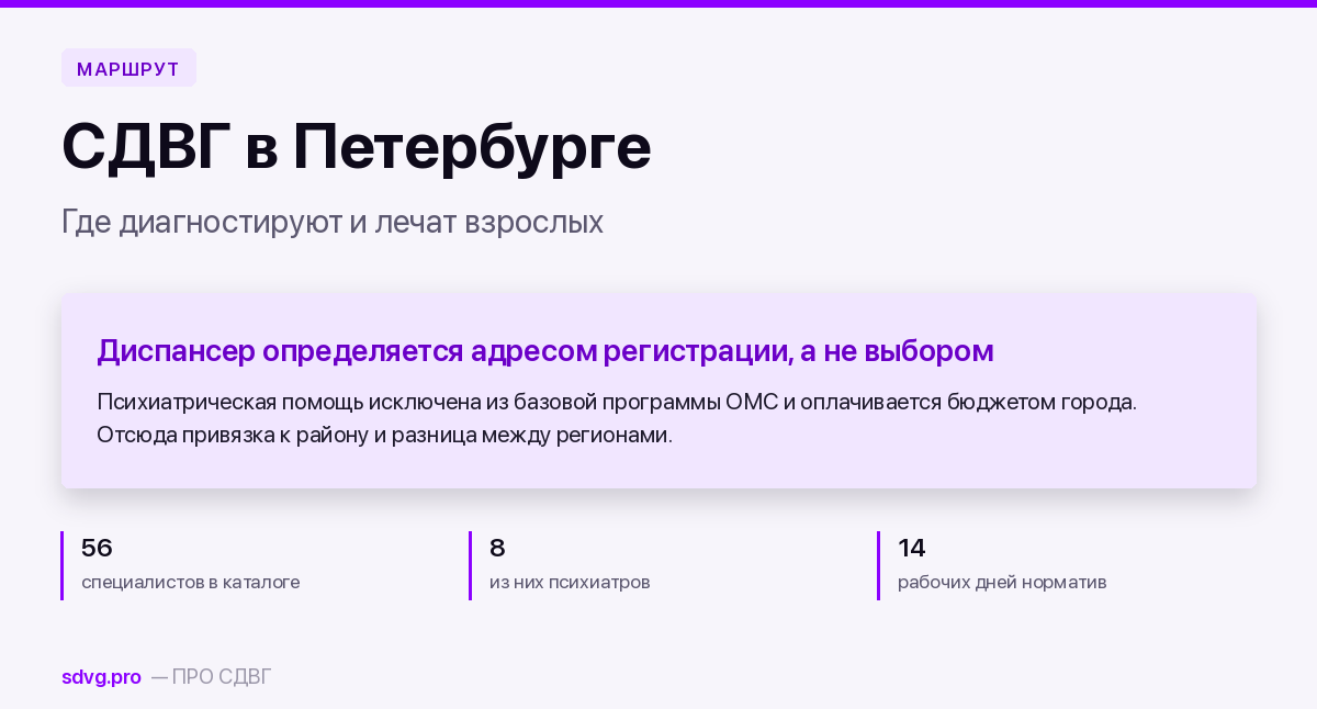 СДВГ в Санкт-Петербурге: маршрут для взрослых