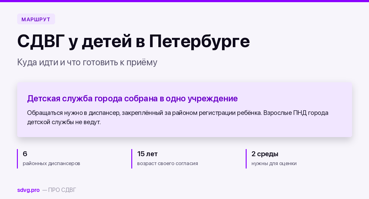 СДВГ у детей и подростков в Санкт-Петербурге: куда идти