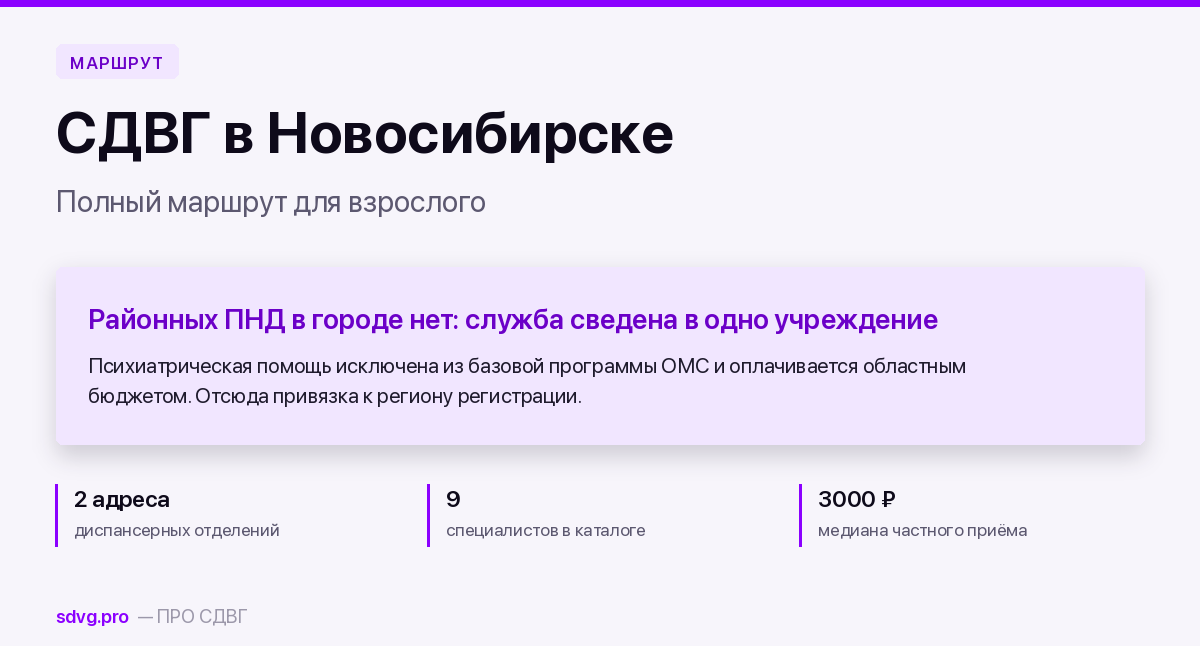 СДВГ в Новосибирске: маршрут для взрослого