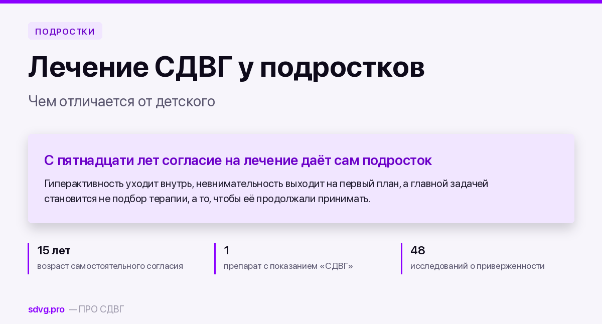 Лечение СДВГ у подростков: чем отличается