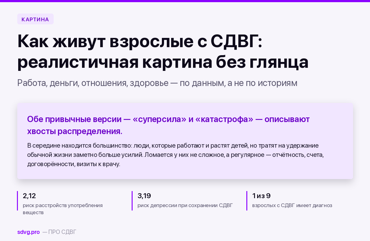 Реалистичная картина жизни взрослых с СДВГ