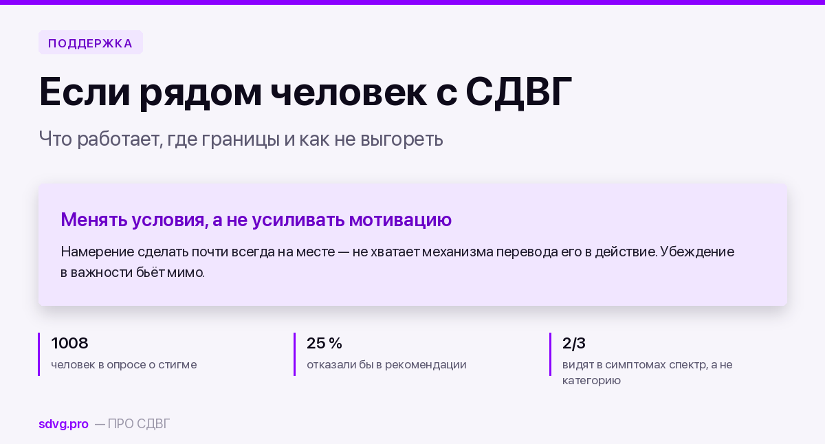 Как помочь человеку с СДВГ, если вы рядом