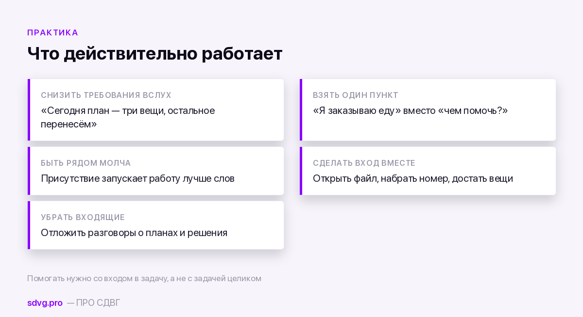 Как поддержать человека с СДВГ в плохой день 3 Пять действий, которые помогают в плохой день