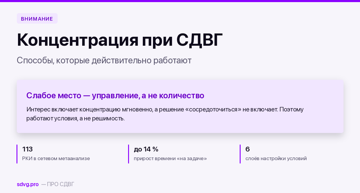 Концентрация при СДВГ: способы, которые работают
