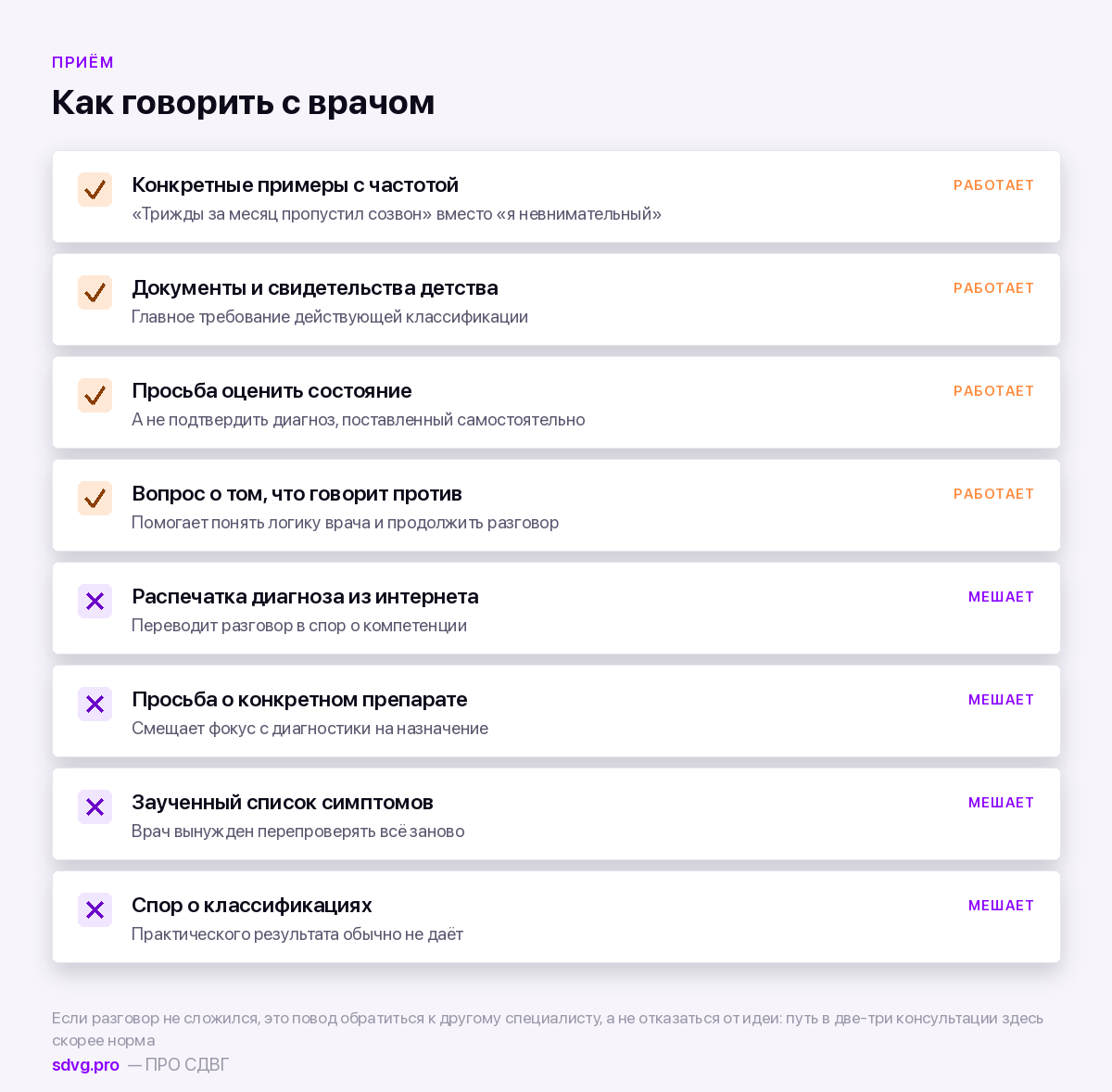 Что работает и что мешает на приёме