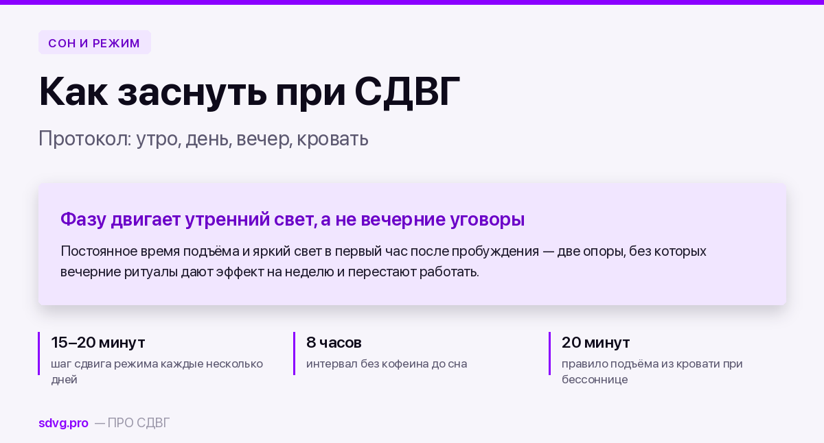Протокол засыпания при СДВГ