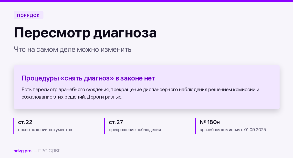 Как пересмотреть или снять неверный психиатрический диагноз 2 Три процедуры вместо снятия диагноза