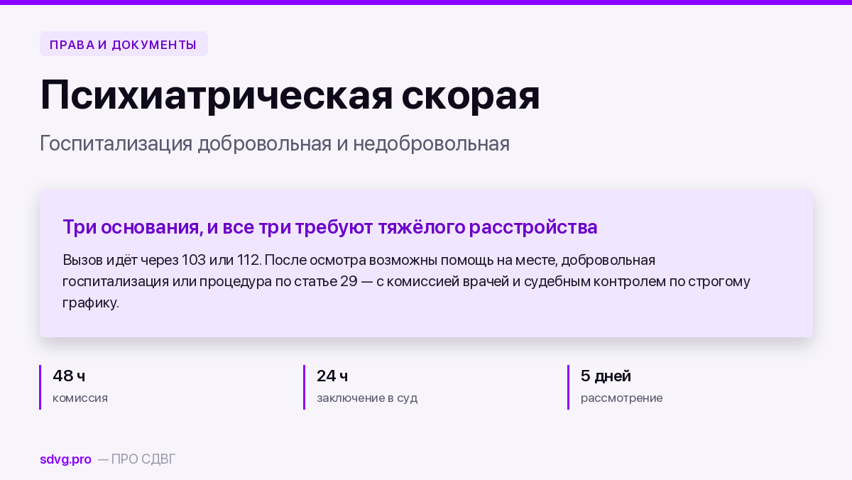 Обложка материала о вызове психиатрической скорой