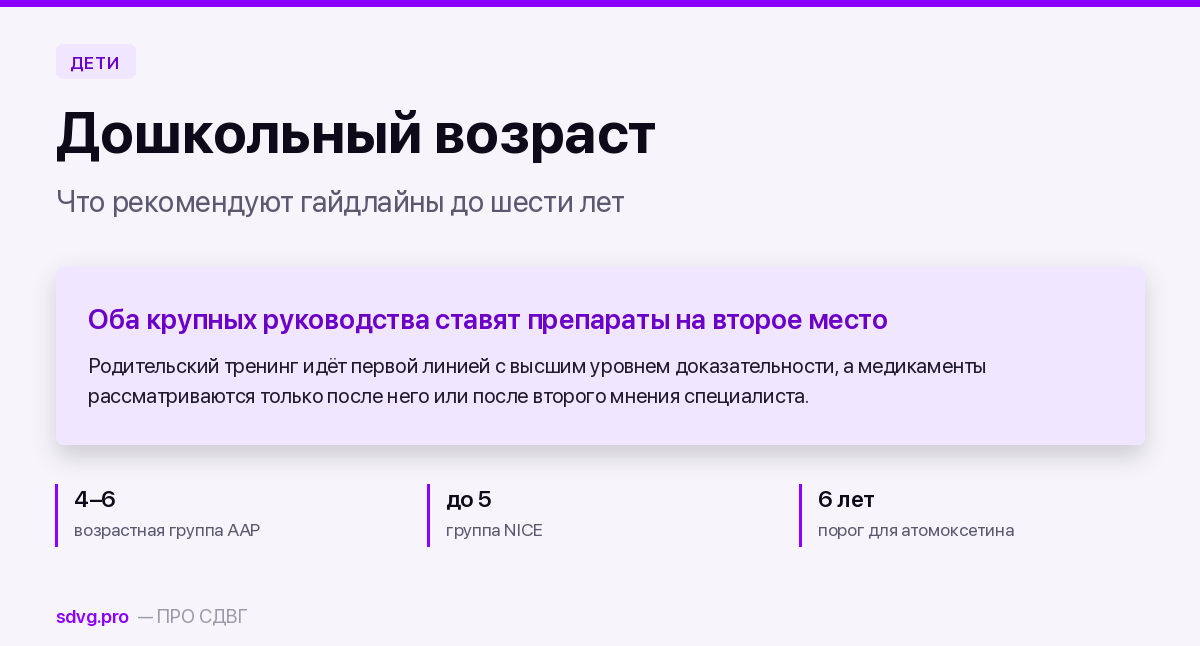 Помощь дошкольнику с СДВГ: что рекомендуют гайдлайны до шести лет и что из этого есть в России 2 Обложка материала о помощи дошкольнику с СДВГ