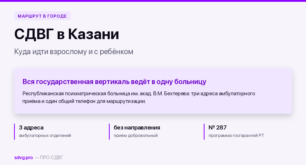 СДВГ в Казани: куда идти взрослому и с ребёнком