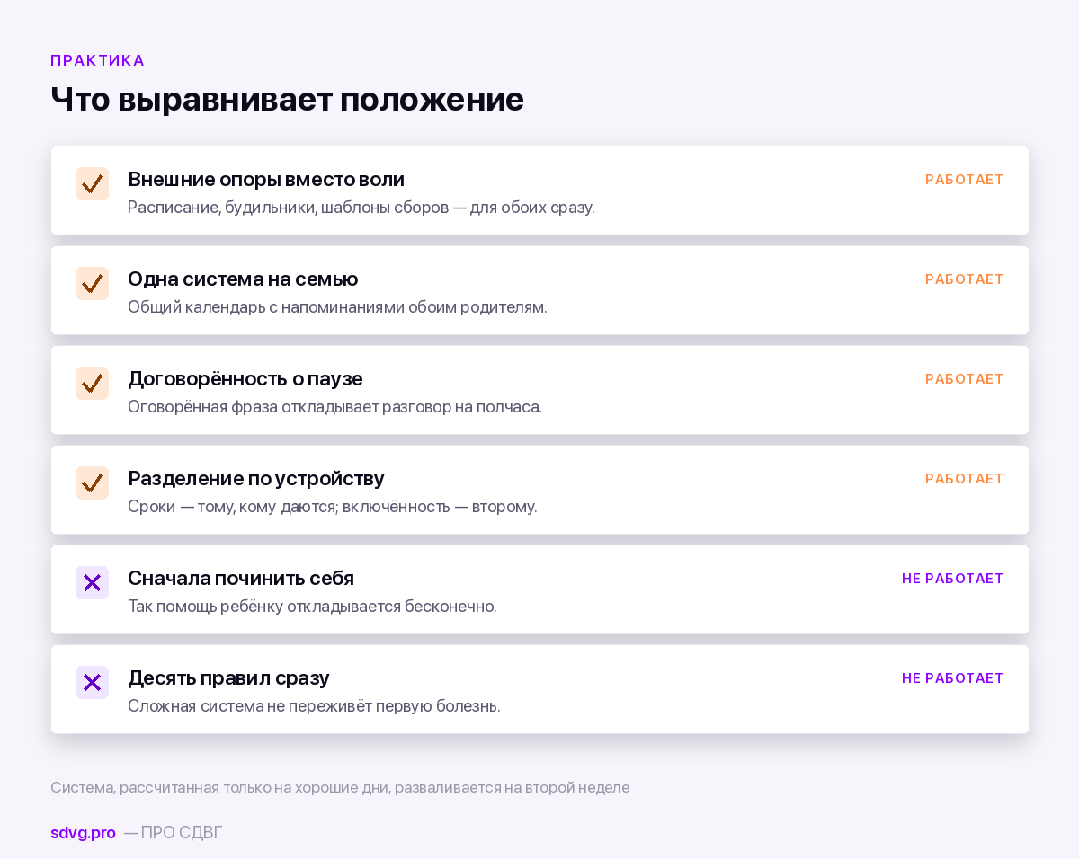 Что помогает семье, где СДВГ у двоих