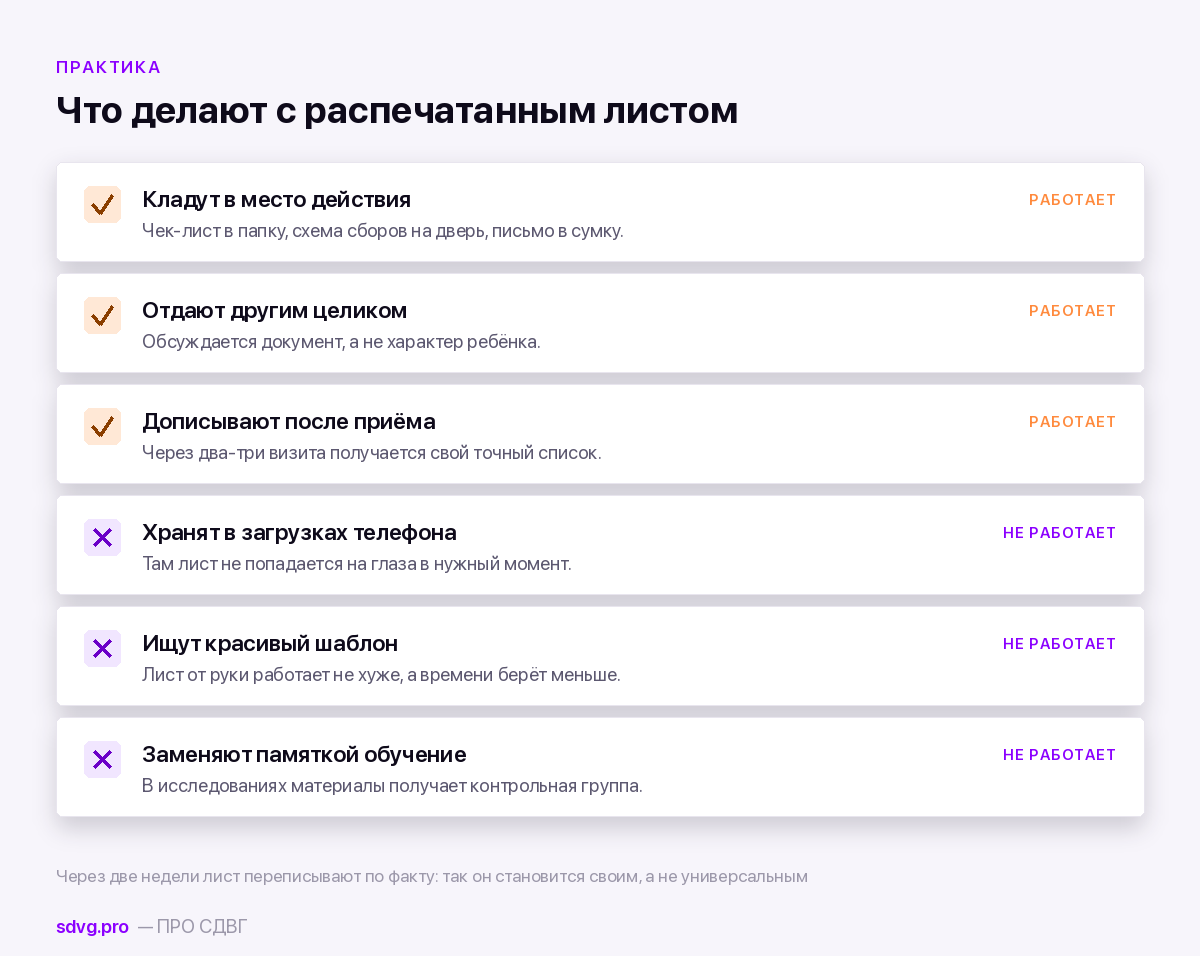 Как пользоваться памятками, чтобы был толк