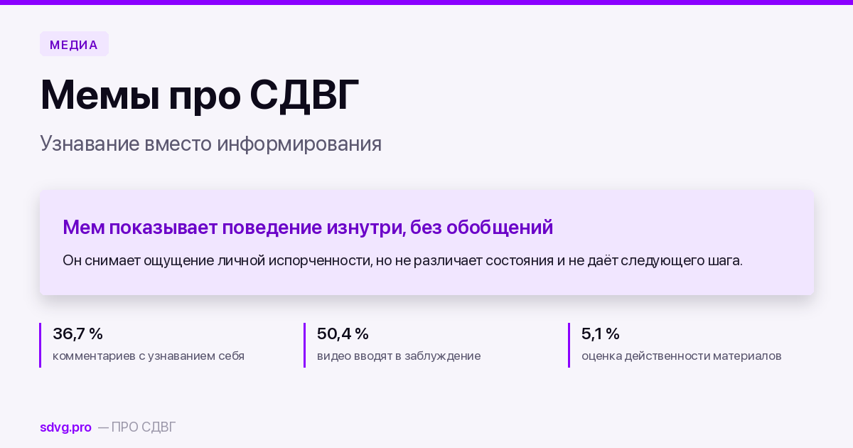 Мемы про СДВГ и эффект узнавания