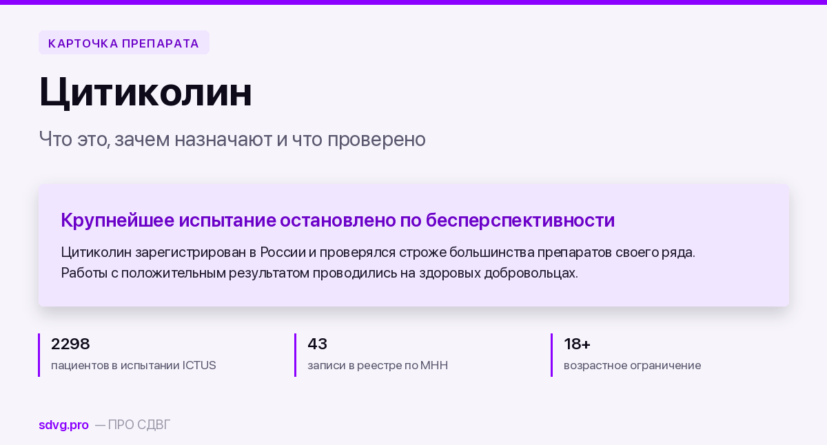 Цитиколин: что это и что о нём известно
