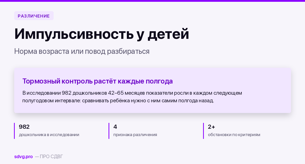 Импульсивность у детей: норма возраста или сигнал