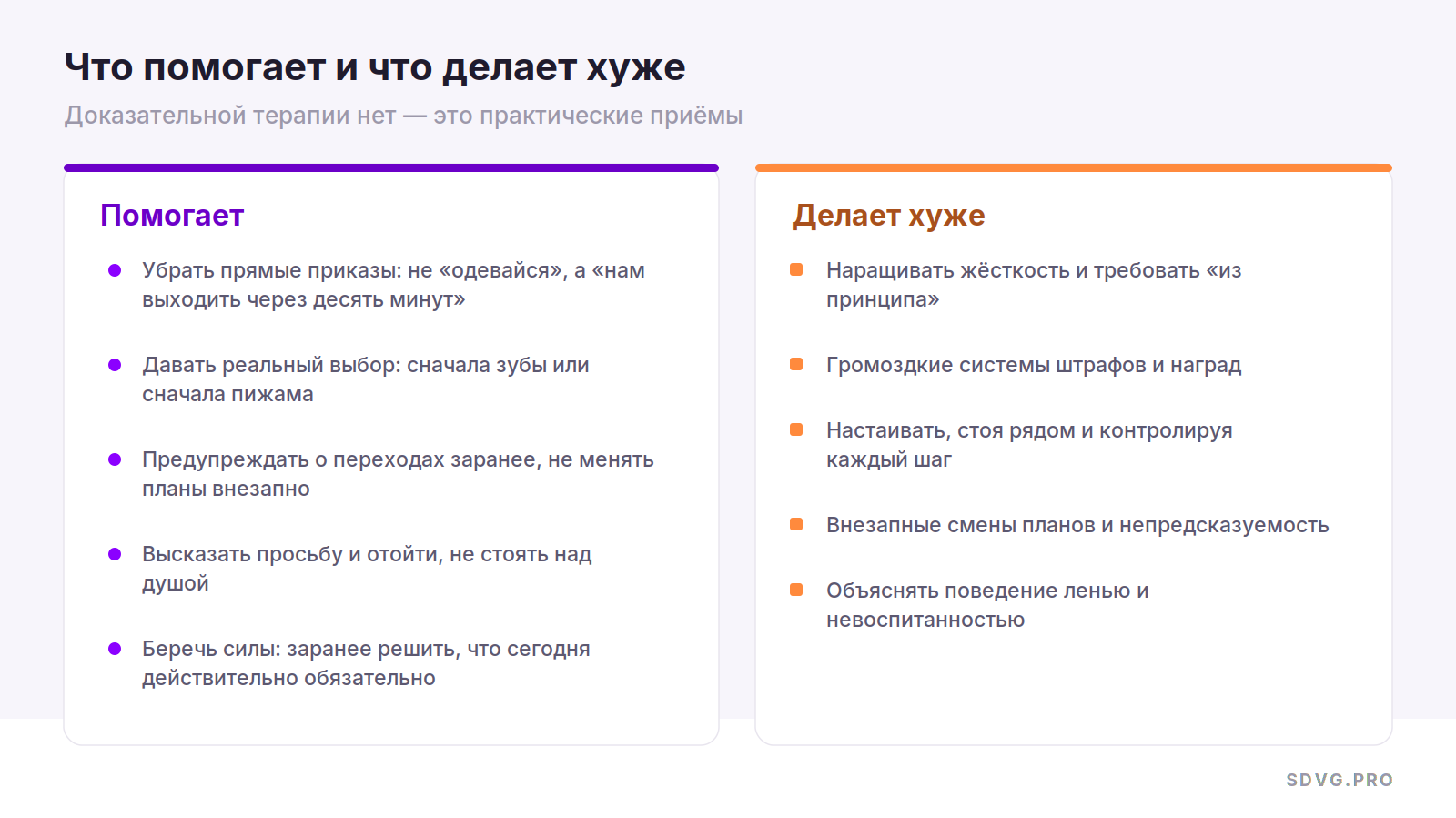 Что помогает при избегании требований и что делает хуже: два списка приёмов