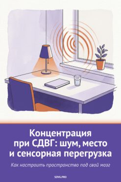 Обложка книги «Концентрация при СДВГ: шум, место и сенсорная перегрузка»