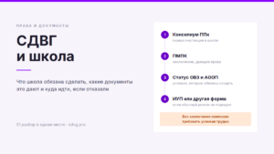 СДВГ и школа: права, документы и что можно требовать