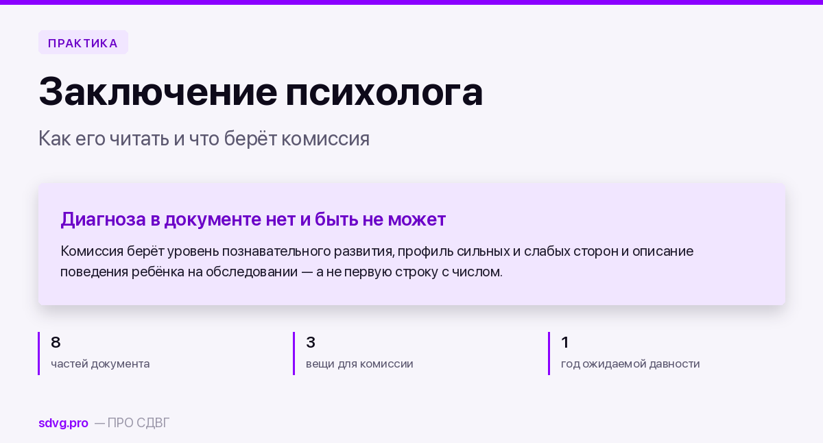 Обложка материала о заключении по тесту Векслера