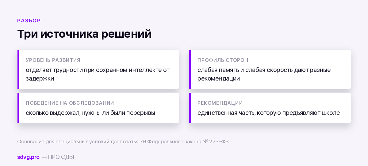 Что комиссия берёт из заключения психолога