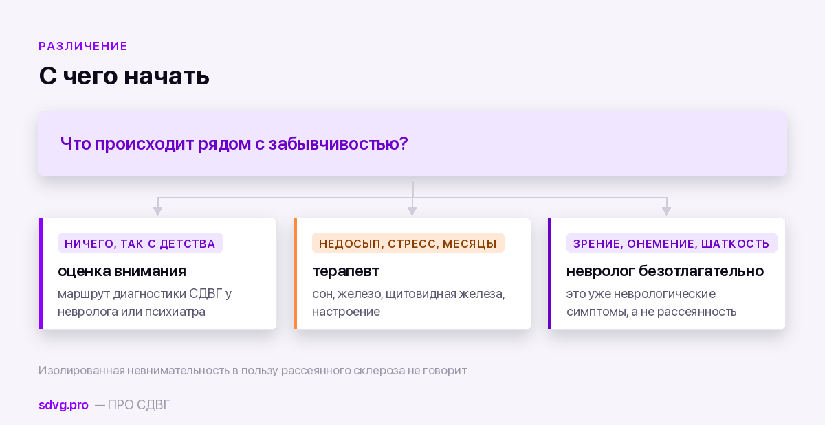 Когда жалоба на рассеянность требует невролога