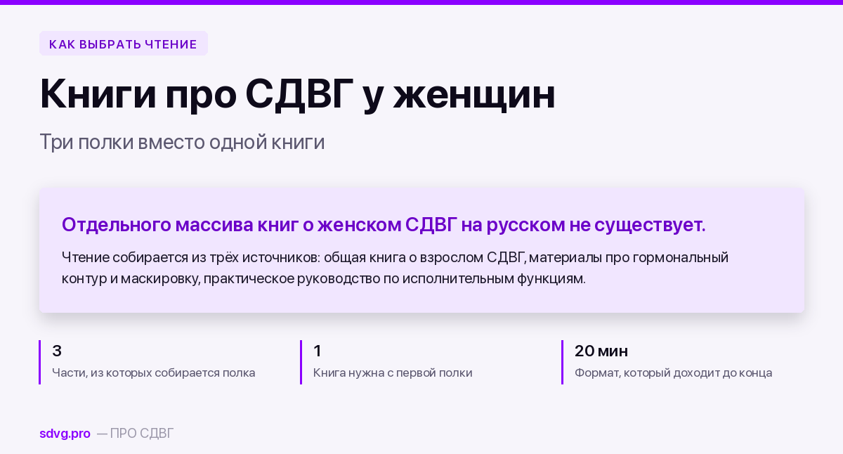 Книги про СДВГ у женщин: что читать взрослой женщине с диагнозом
