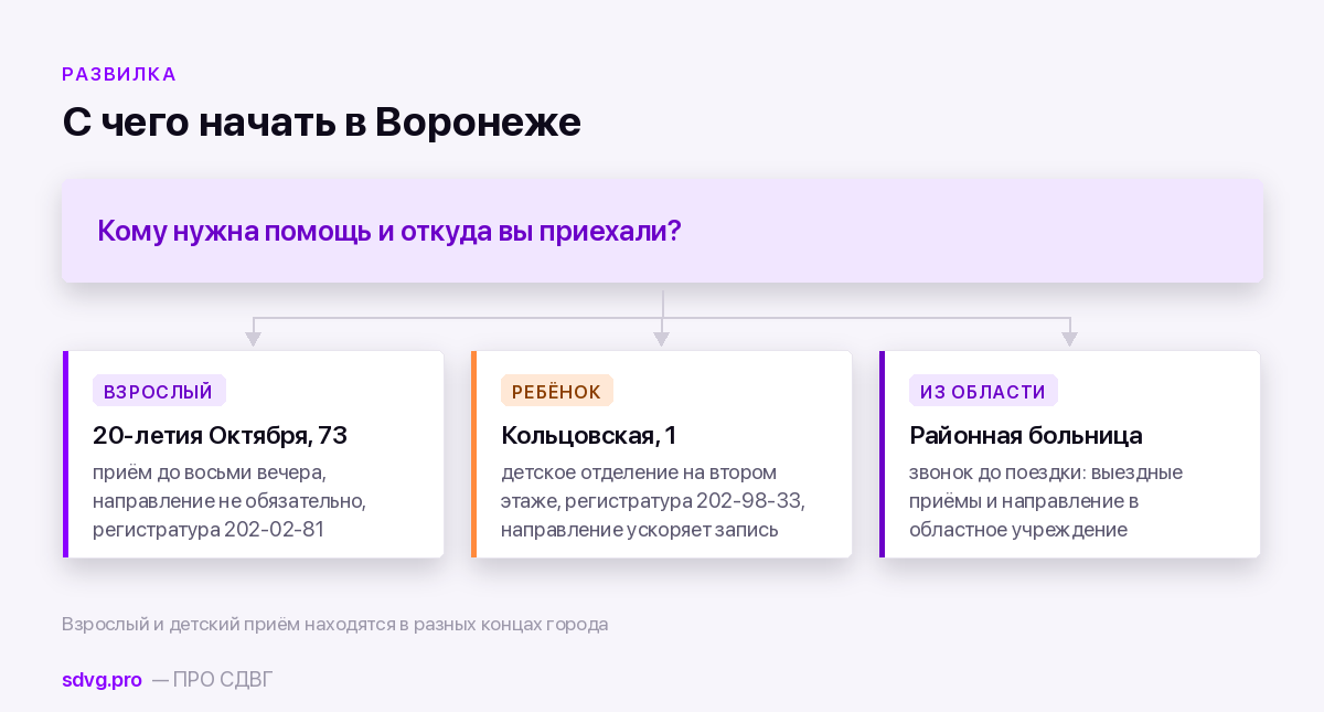Развилка: куда идти взрослому, ребёнку и семье из области