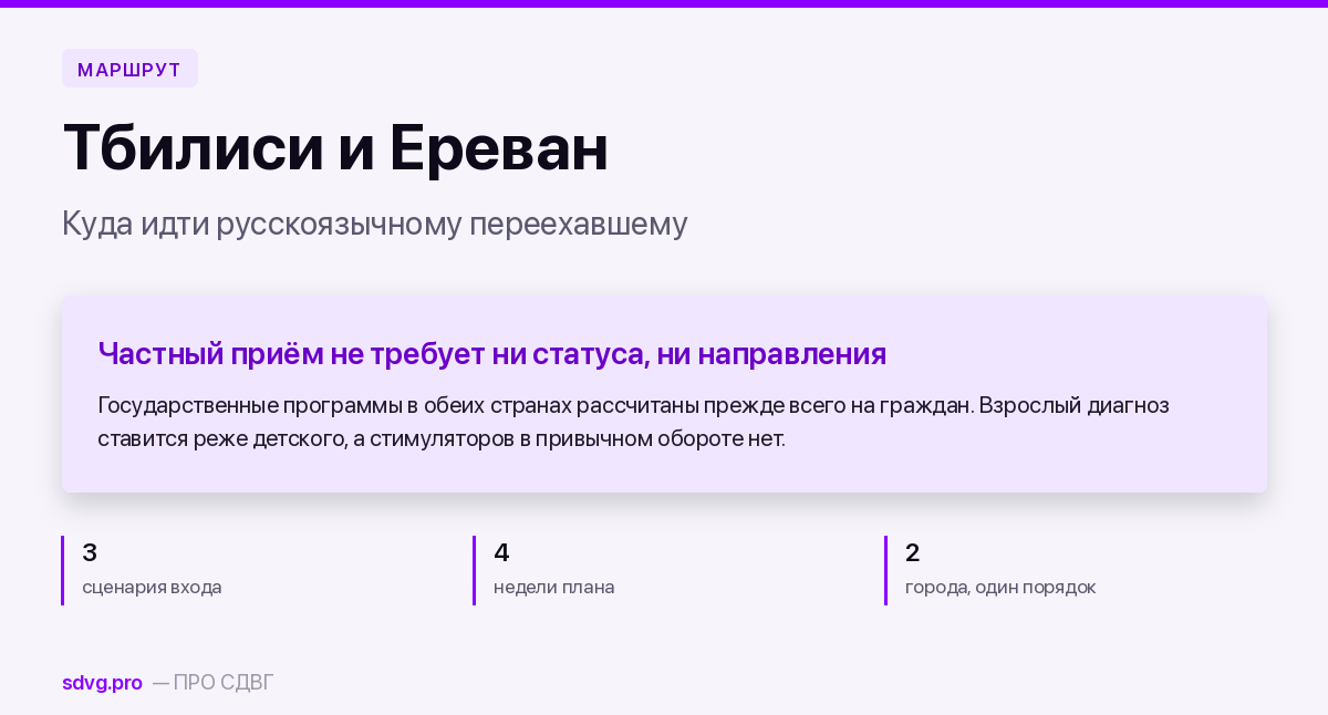 Обложка материала о помощи при СДВГ в Тбилиси и Ереване
