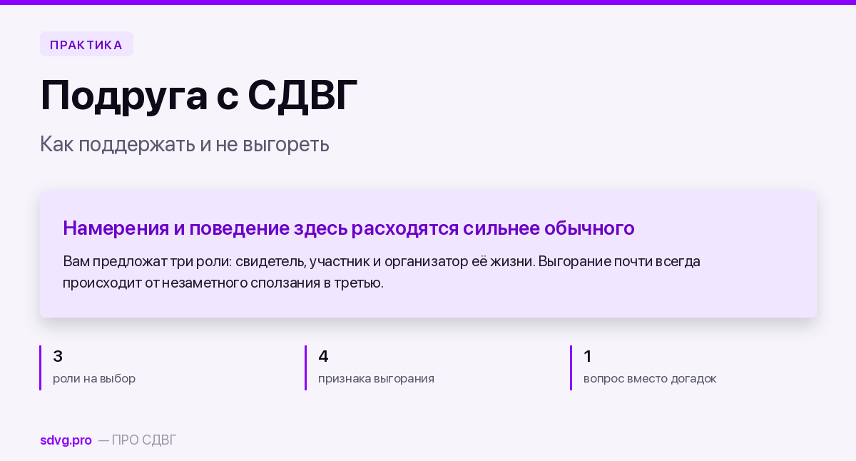 Обложка материала о дружбе с человеком с СДВГ