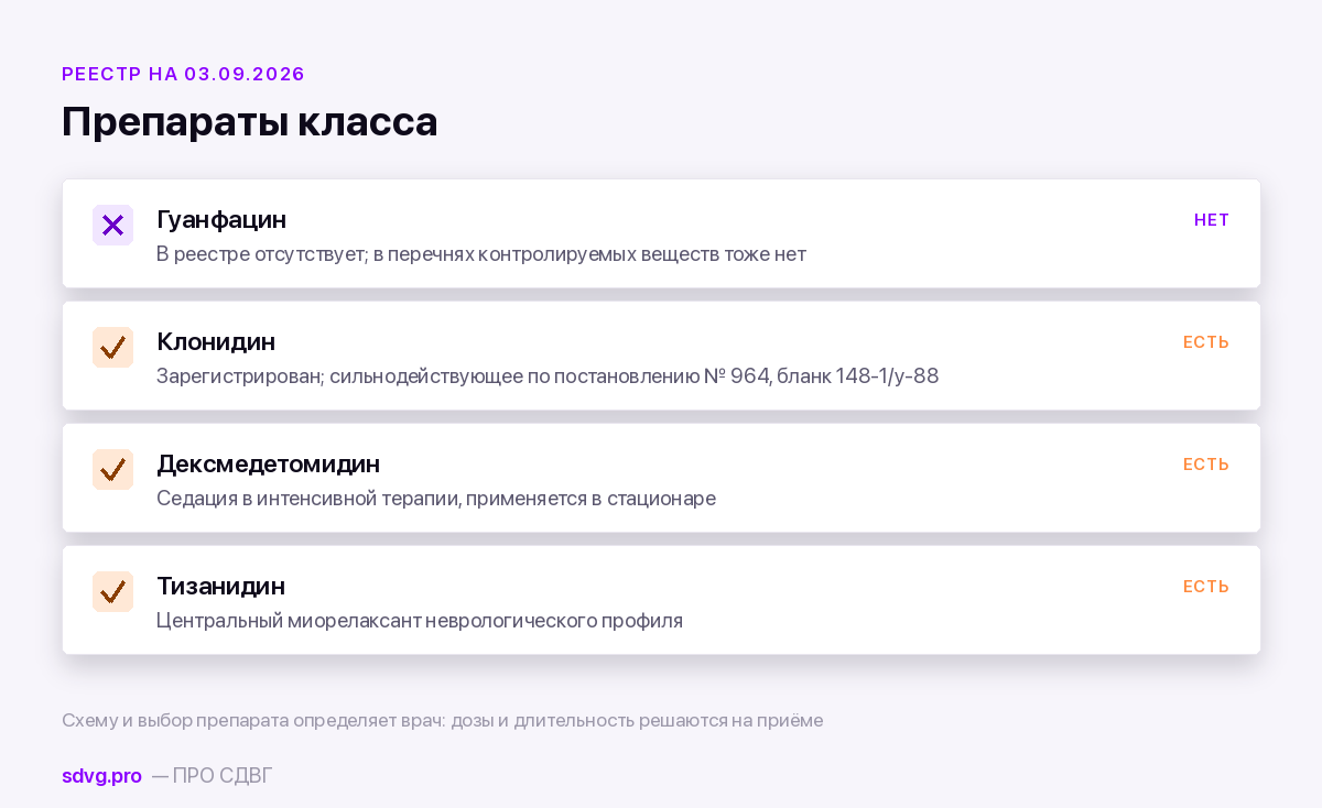Альфа-2А-адреномиметик: что это за класс препаратов 4 Статус препаратов класса в России