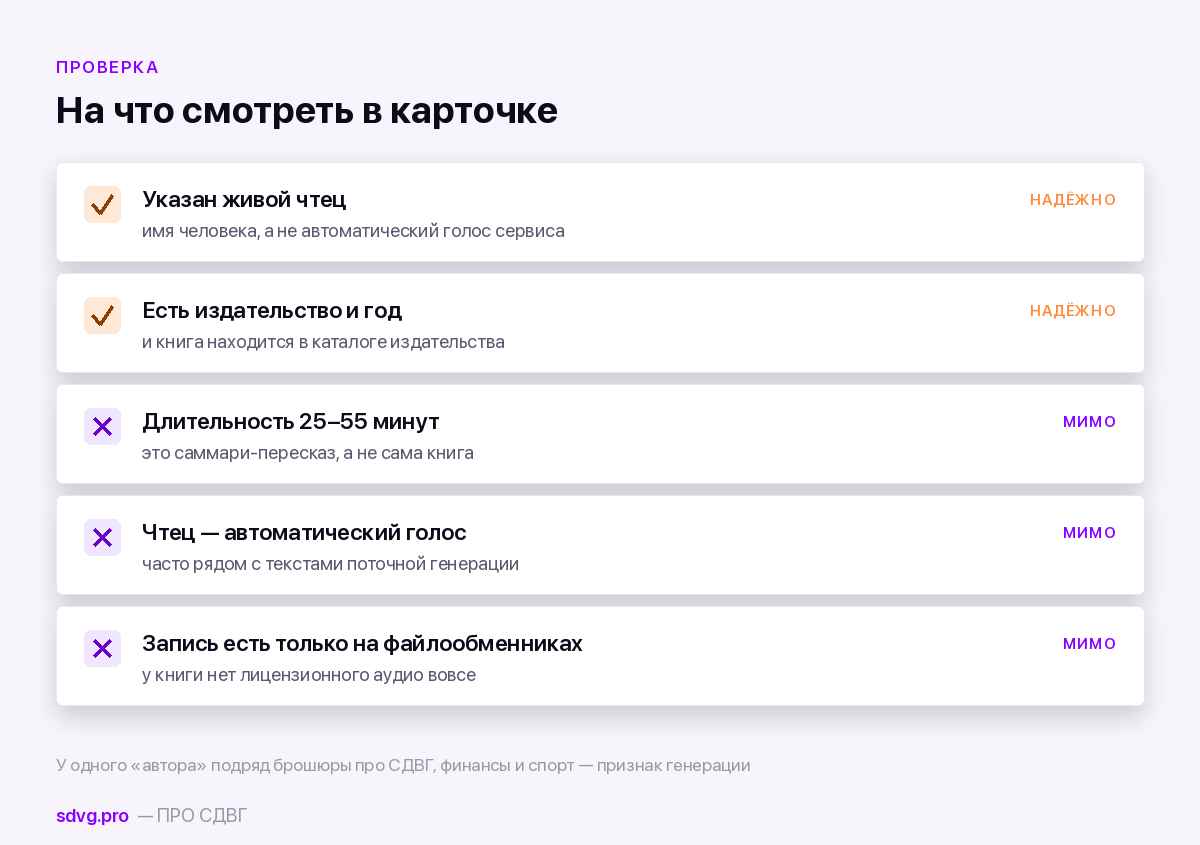 Аудиокниги про СДВГ: подборка 4 Три ловушки при выборе аудиокниги про СДВГ